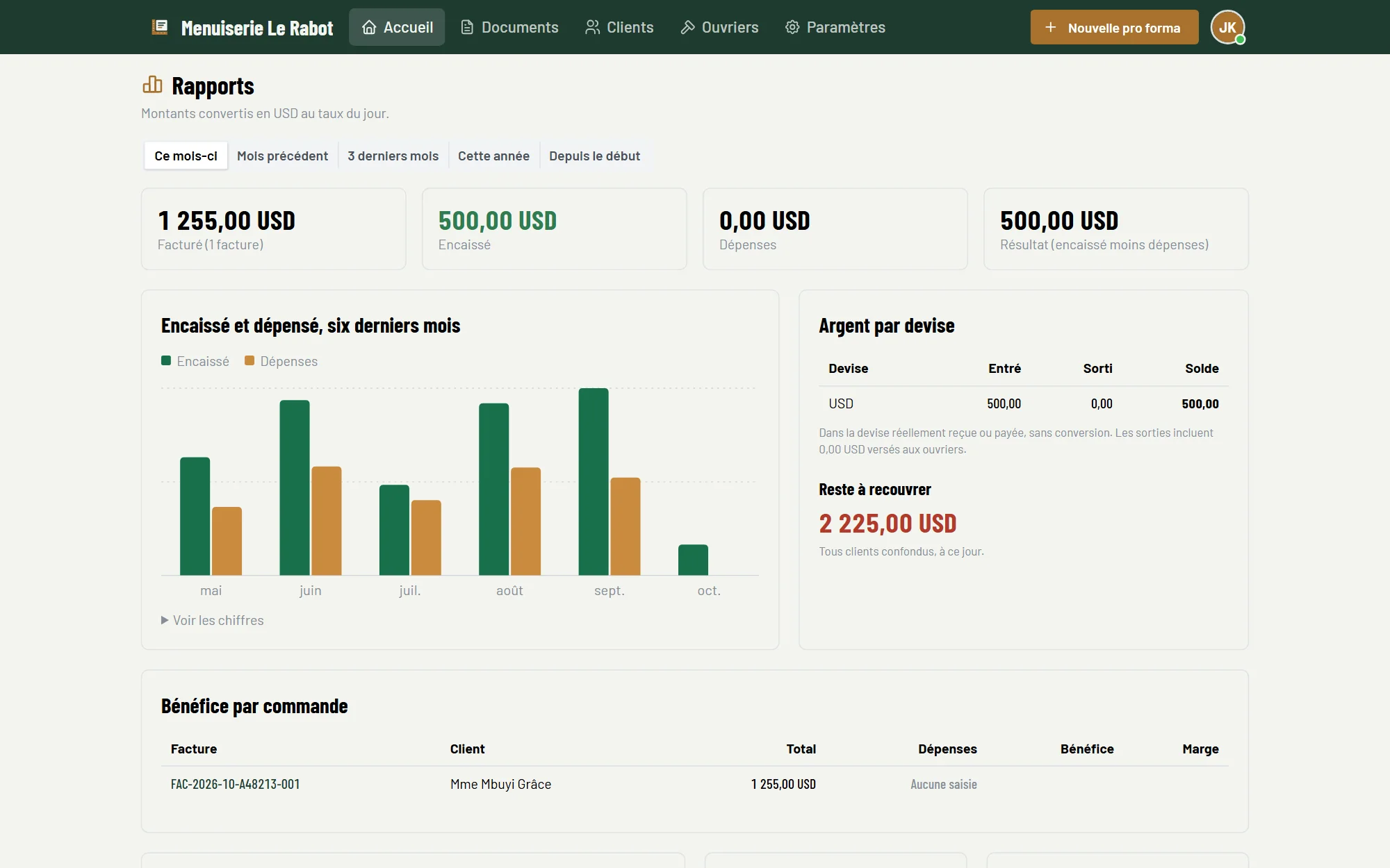 Atelier Factures, Offline workshop invoicing, 3 of 5