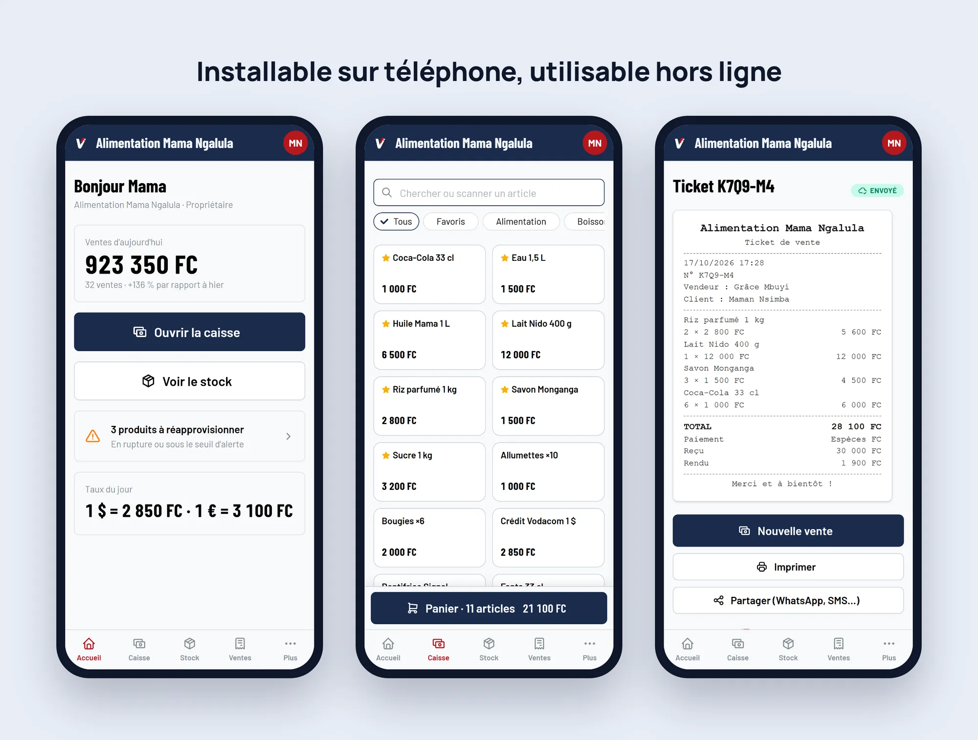 vitePOS, Point of sale and stock, capture 1